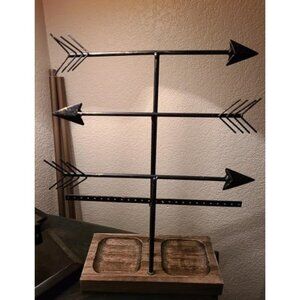 New Deco Arrow Jewelry Organizer Stand 4-Tier Black Jewelry Stand Necklace